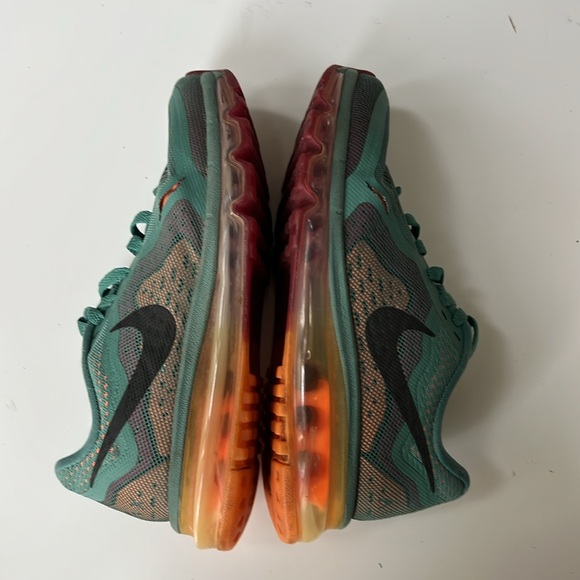 Nike Wmns Air Max 2014 'Jade Glaze Atomic Orange' Sneakers, Sz 6 - Picture 11 of 13